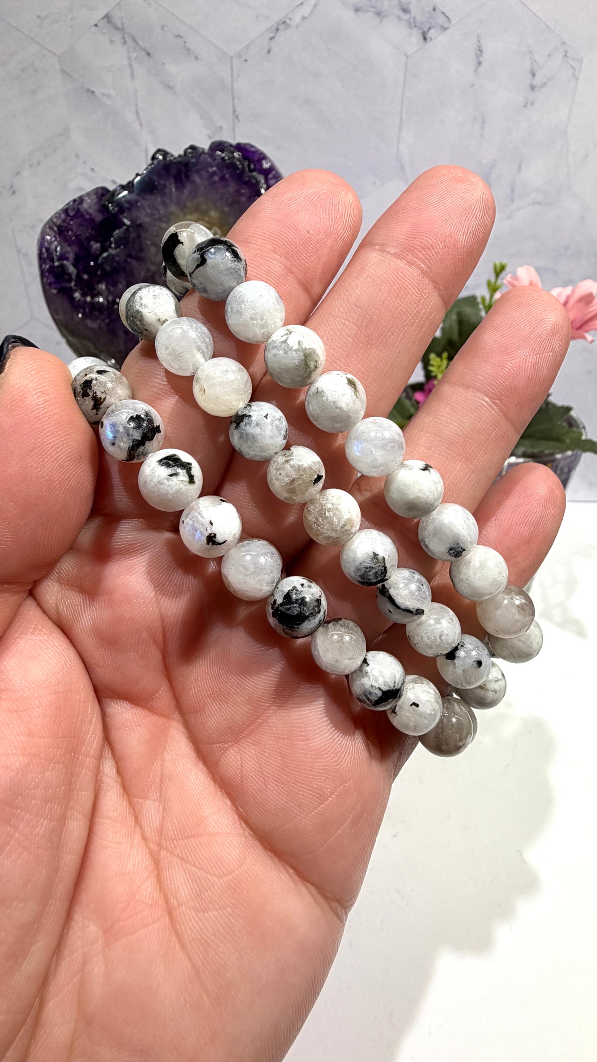 8mm Rainbow Moonstone Bracelet