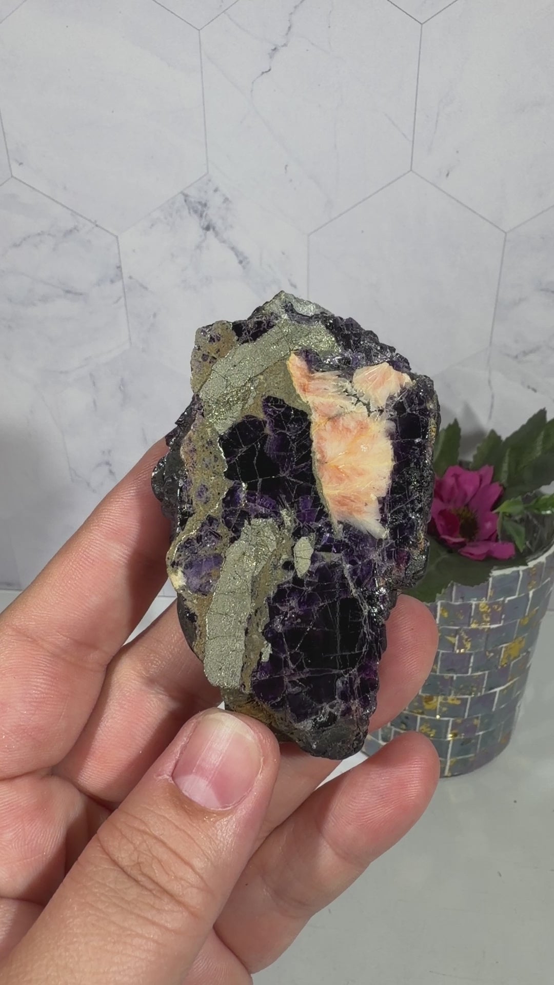 Fluorite with Pyrite from Spain