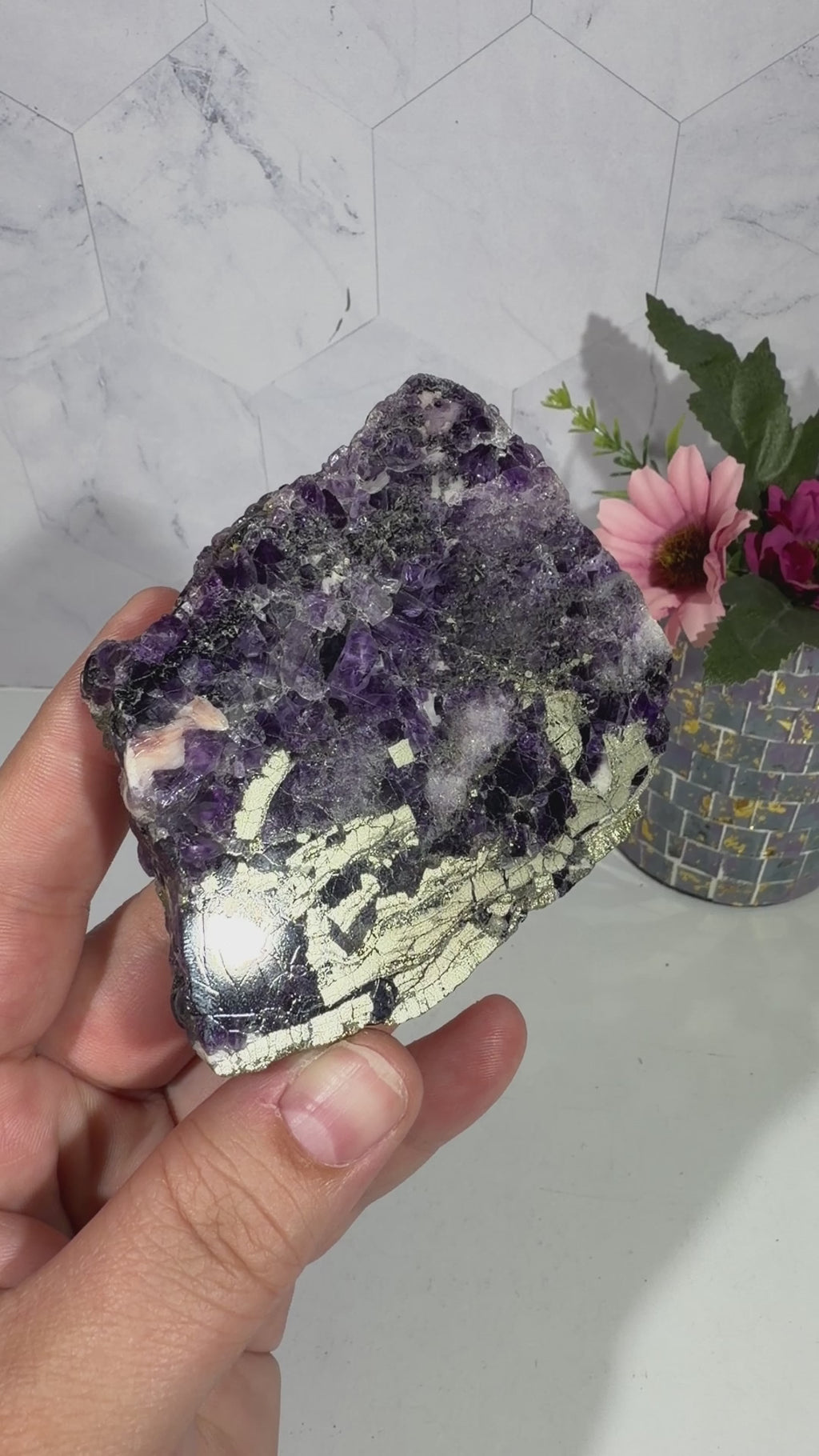Fluorite with Pyrite from Spain