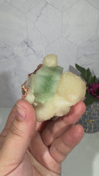 Green Apophyllite with Stilbite A Grade
