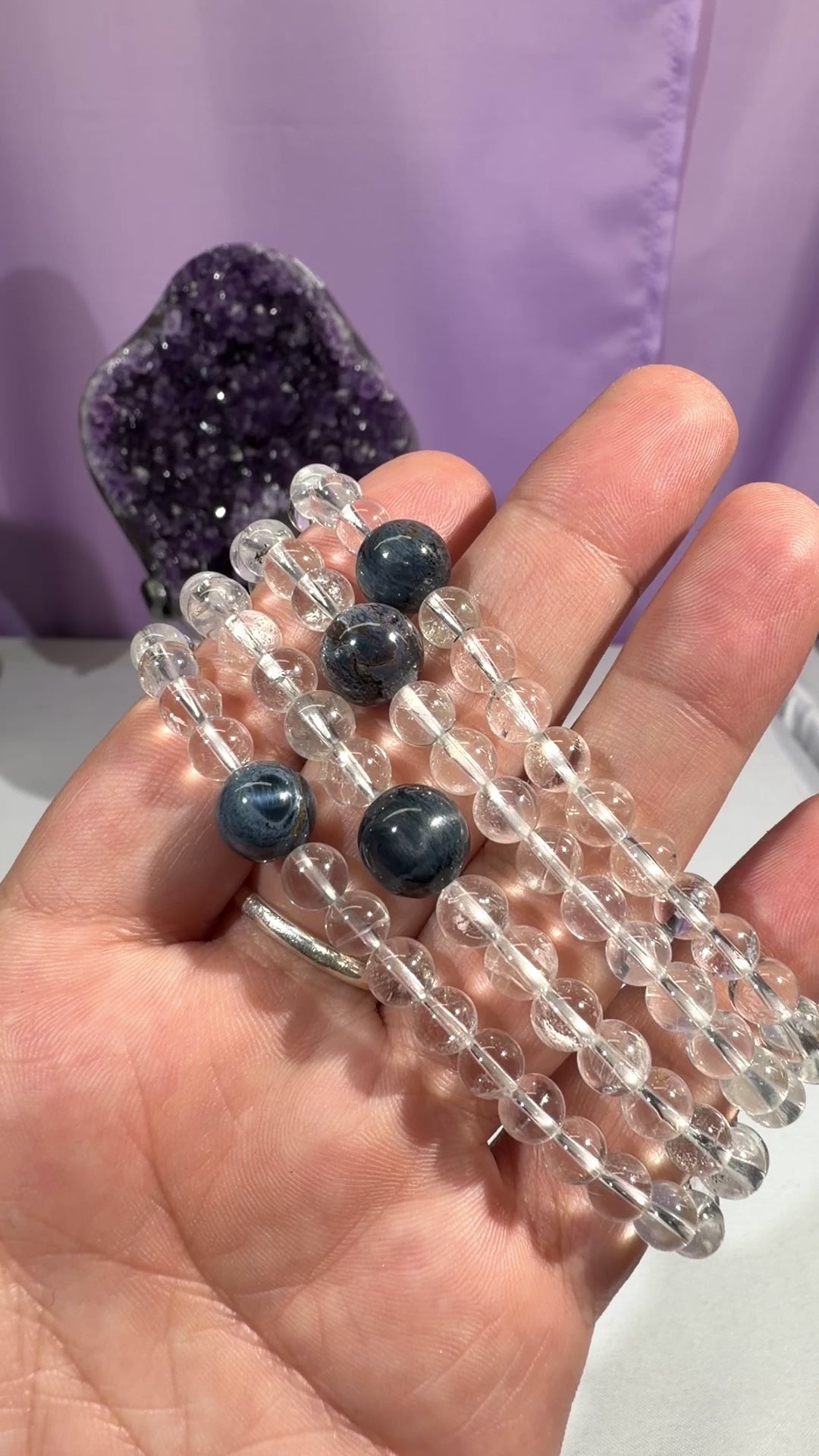 6.5mm Quartz & Pietersite Bracelet